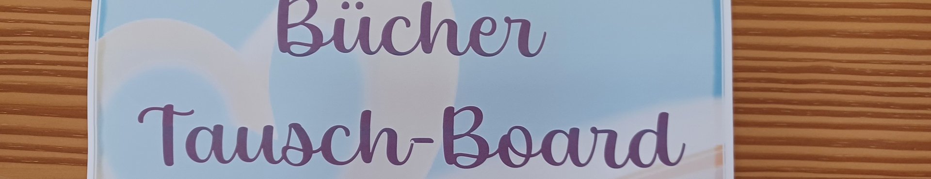 Schild "Büchertausch-Board"
