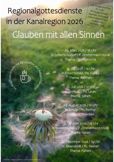 Plakat zu den Regionalgottesdiensten 2026