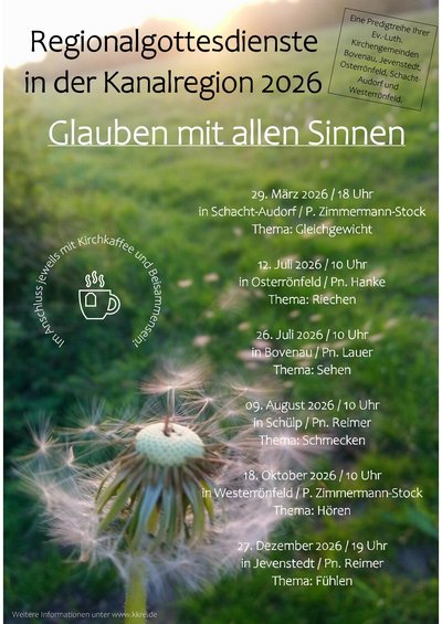 Plakat zu den Regionalgottesdiensten 2026